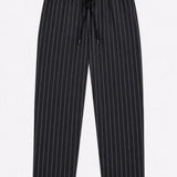 Straight Trouser - Black & White Striped - Savys Retail - lounge wear