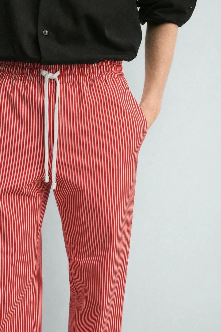 Straight Trouser - Red & White Striped - Savys Retail - lounge wear