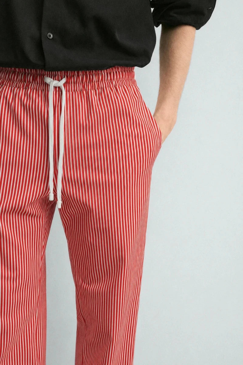 Straight Trouser - Red & White Striped - Savys Retail - lounge wear