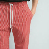 Straight Trouser - Red & White Striped - Savys Retail - lounge wear