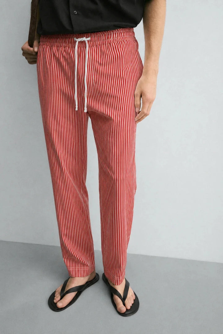 Straight Trouser - Red & White Striped - Savys Retail - lounge wear