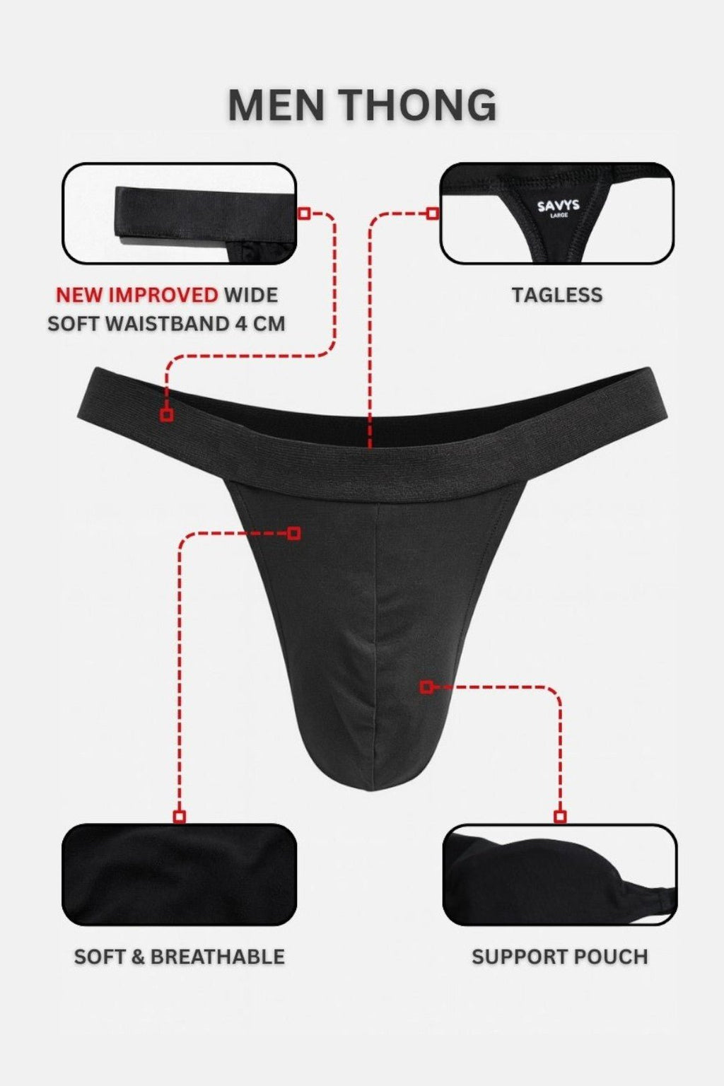 Thong Underwear (Pack of 3) - Savys - 