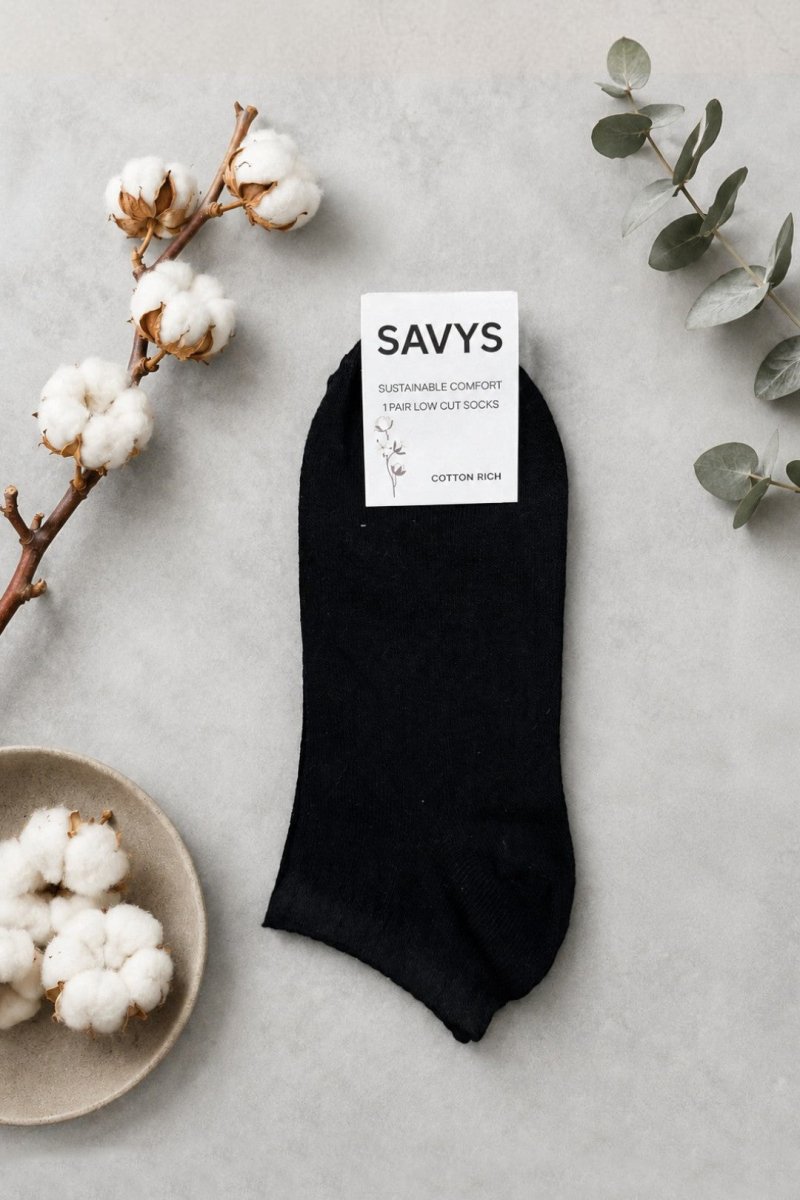 Unisex Low Cut Socks (1 Pair) – Black - Savys Retail - 