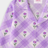 Women Cotton Sleepwear Set – Lavender Bloom - Savys Retail - 