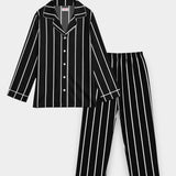 Women Cotton Sleepwear Set – Midnight Stripe - Savys Retail - 