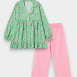 Women Cotton Sleepwear Set – Mint Blossom - Savys Retail - 