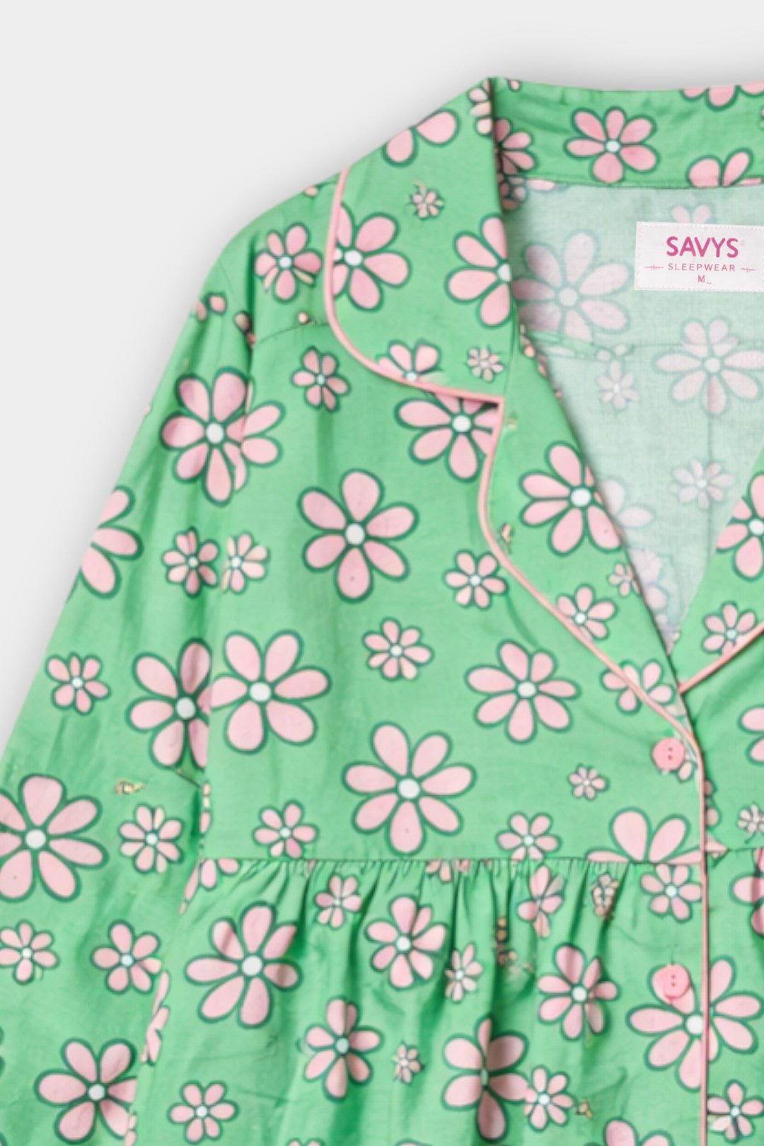 Women Cotton Sleepwear Set – Mint Blossom - Savys Retail - 