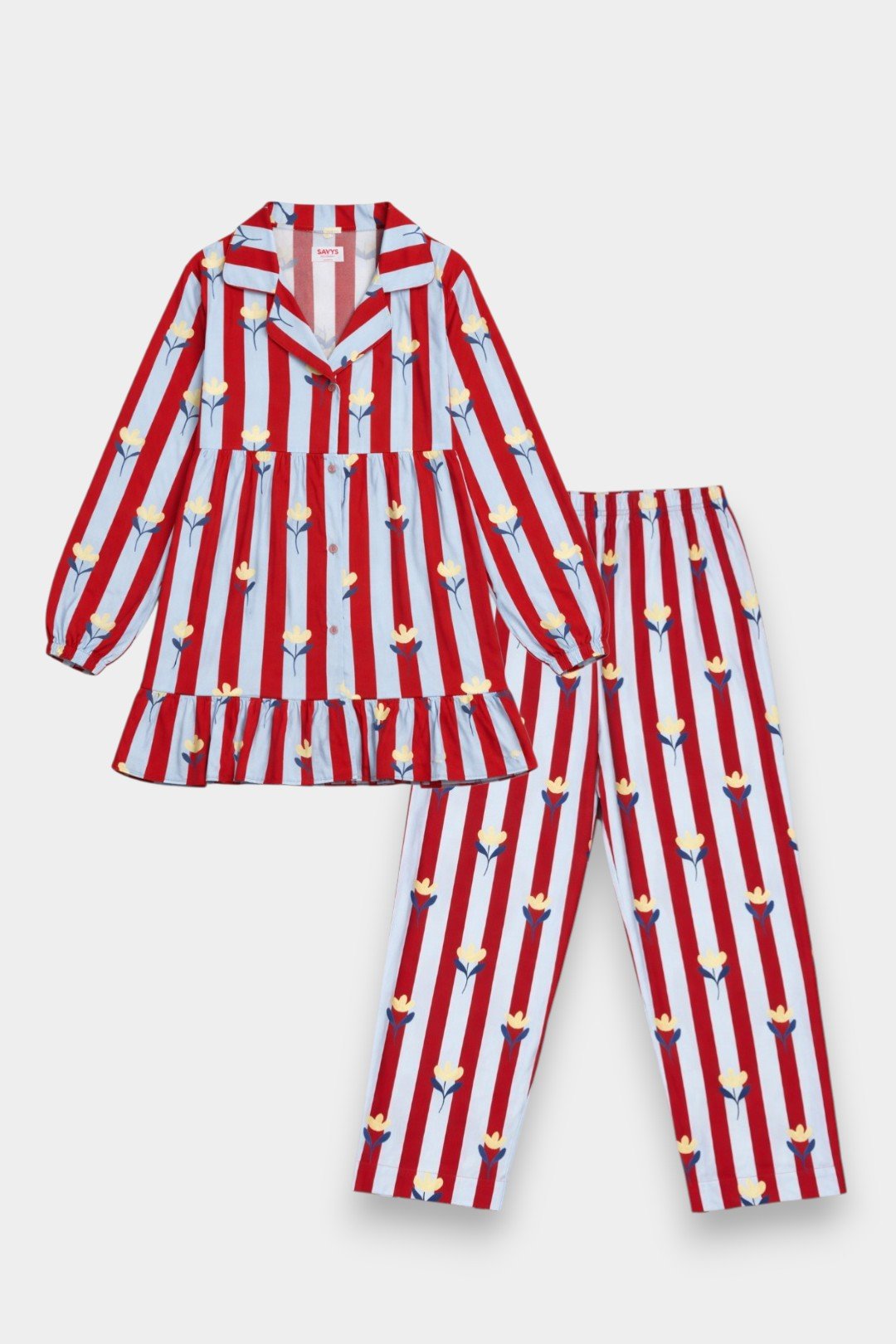 Women Cotton Sleepwear Set – Scarlet Blossom - Savys Retail - 