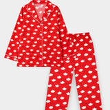 Women Cotton Sleepwear Set – Strawberry Bunny Red - Savys Retail - 
