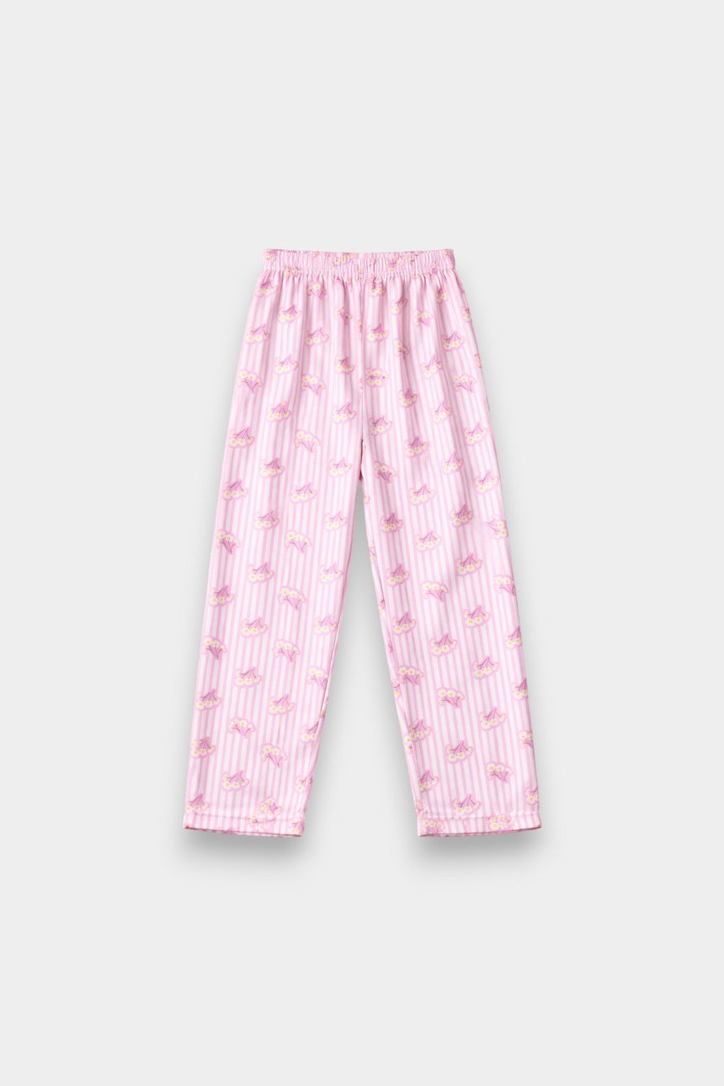 Women Silky Sleepwear Set – Blush Petal Stripe - Savys Retail - 