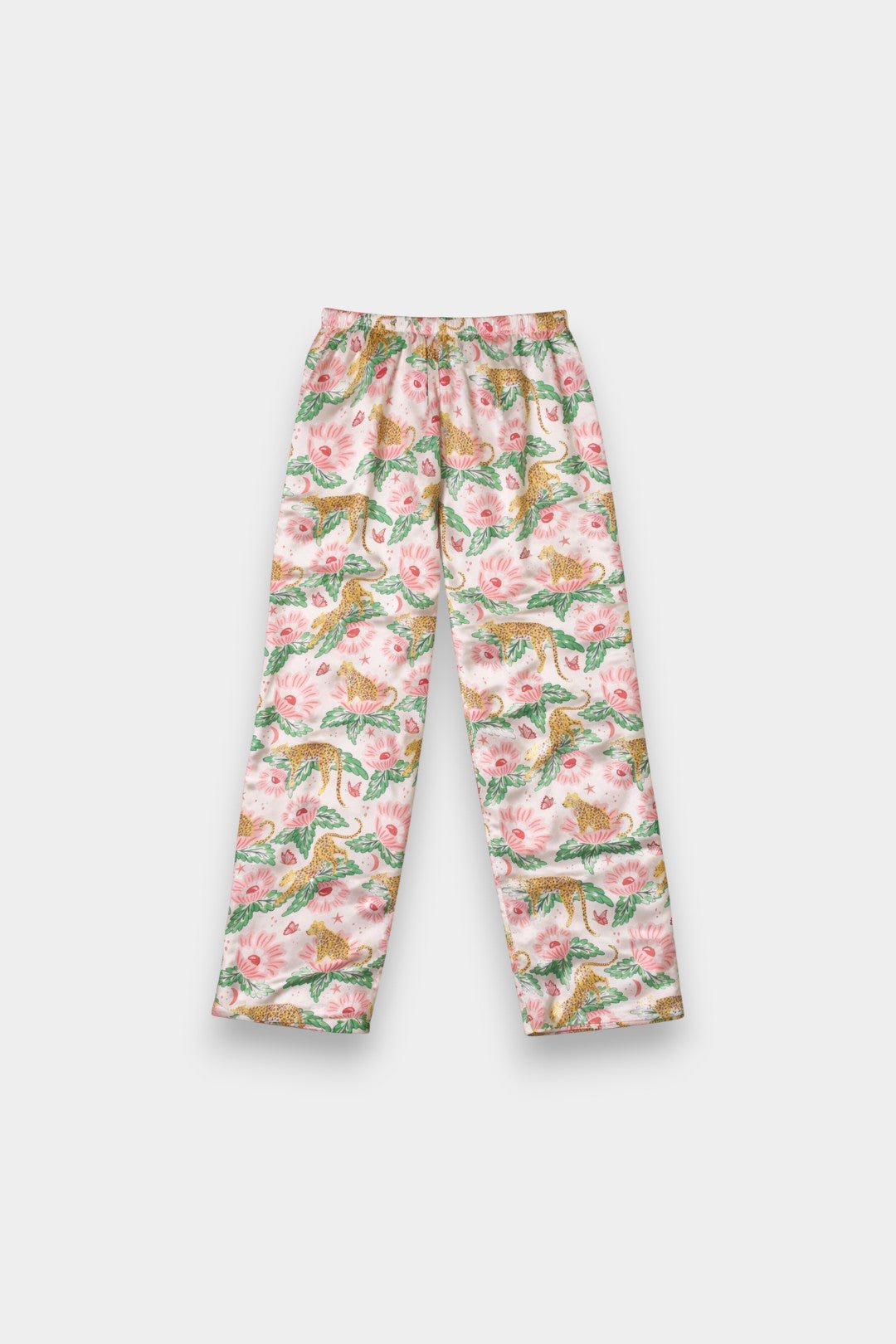 Women Silky Sleepwear Set – Leopard Garden - Savys Retail - 