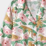 Women Silky Sleepwear Set – Leopard Garden - Savys Retail - 